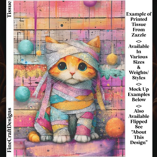 Ginger Kitten & Party Streamers ED4R Decoupage Seidenpapier