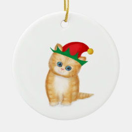 Ginger kitten personalisierte Weihnachtsbaumschmuc Keramik Ornament