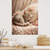 Ginger Kitten Sleeping (Shabby Chic) Poster (Küche)