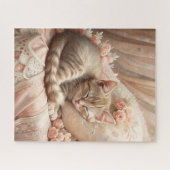 Ginger Kitten Sleeping (Shabby Chic) Puzzle (Horizontal)