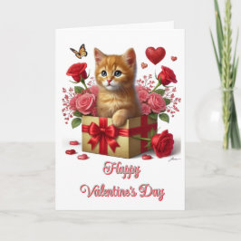 Ginger Kitten Valentinstag Karte