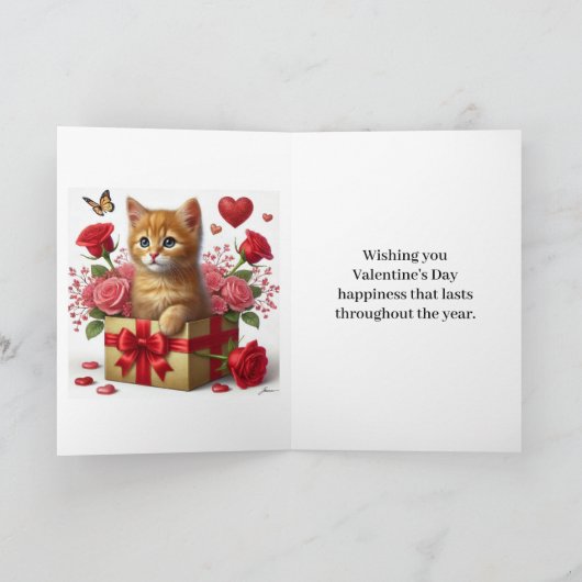 Ginger Kitten Valentinstag Karte (Innenseite)