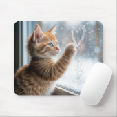 Ginger Kitten with Window Heart Mousepad (Mit Mouse)