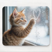Ginger Kitten with Window Heart Mousepad (Vorne)