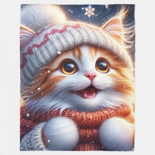 "Ginger Kittens erster Schneefall" Fleecedecke