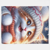 "Ginger Kittens erster Schneefall" Fleecedecke (Vorderseite (Horizontal))
