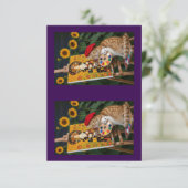 Ginger Kitty Artist Malerei Klimt Garden Dankeskarte (Stehend Vorderseite)