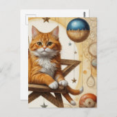 Ginger Kitty Christmas Postkarte (Vorne/Hinten)