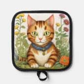 Ginger Kitty und Blume Topflappen (Vorderseite)