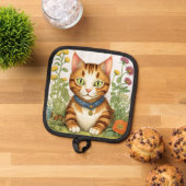 Ginger Kitty und Blume Topflappen (Oben Unten)