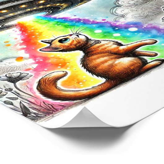 Ginger Kitty und UFO Poster (Ecke)