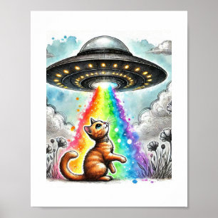 Ginger Kitty und UFO Poster