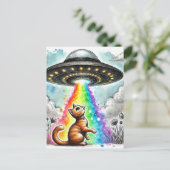 Ginger Kitty und UFO Postkarte (Stehend Vorderseite)