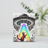 Ginger Kitty und UFO Postkarte (Stehend Vorderseite)