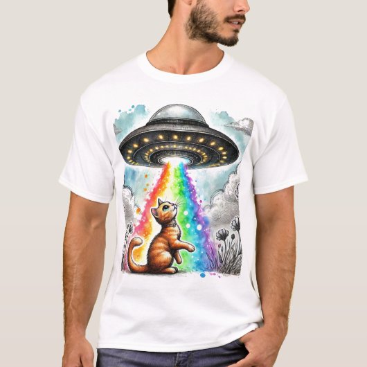 Ginger Kitty und UFO T-Shirt (Vorderseite)