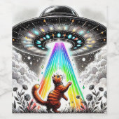 Ginger Kitty und UFO Weinetikett (Einzelnes Label)
