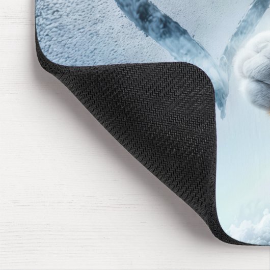 Ginger Kitty with Frosty Window Heart Mousepad (Ecke)