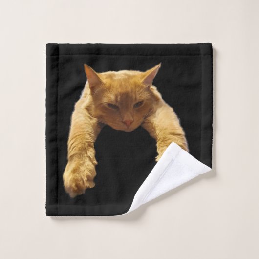 Ginger Lazy Cat, Badetuch Set (Waschlappen)