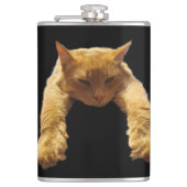 Ginger Lazy Cat, Hip Flask Flachmann (Vorderseite)