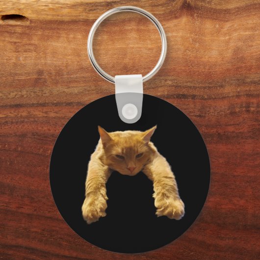 Ginger Lazy Cat, Keyring Schlüsselanhänger (Rückseite)