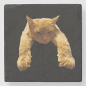 Ginger Lazy Cat, Stone Untersetzer (Vorderseite)