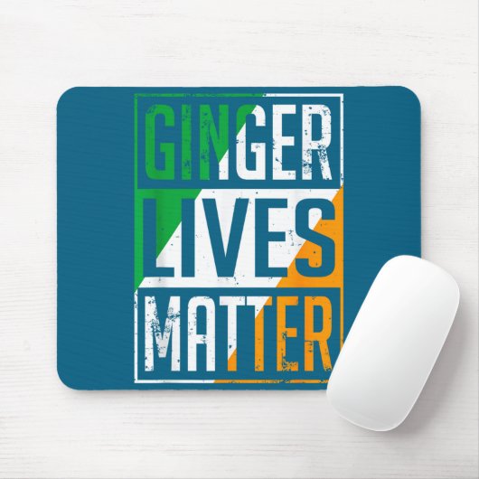 Ginger Lives Irish Flag St Patricks Day Redhead Me Mousepad (Mit Mouse)