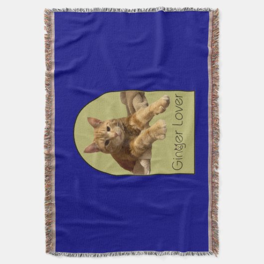 Ginger Lover Navy Blue Throw Blanket Decke (Vorderseite Vertikal)