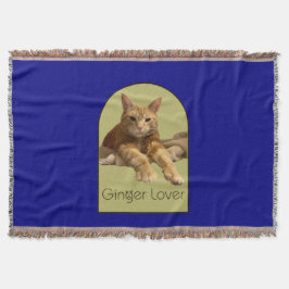 Ginger Lover Navy Blue Throw Blanket Decke