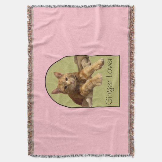 Ginger Lover Pink Throw Blanket Decke (Vorderseite Vertikal)