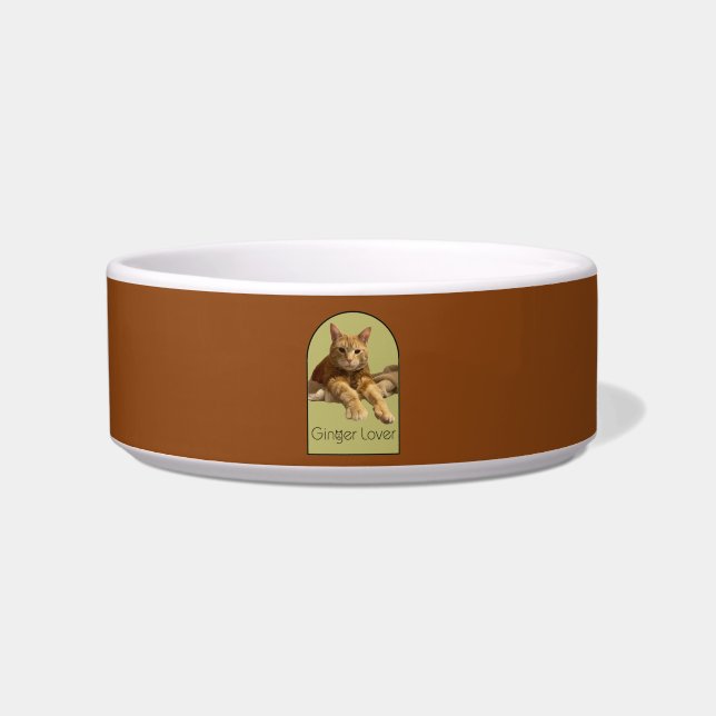 Ginger Lover Saddle Brown Keramik Pet Bowl Napf (Vorderseite)