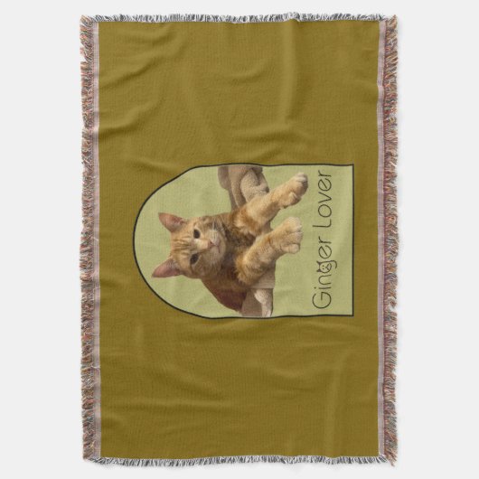 Ginger Lover Yellow Brown Throw Blanket Decke (Vorderseite Vertikal)