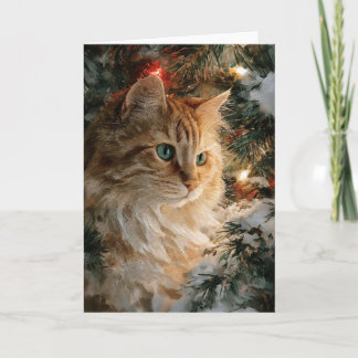 Ginger Maine Coon Weihnachten Karte
