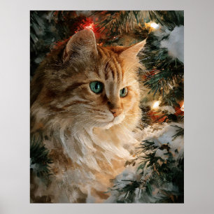 Ginger Maine Coon Weihnachten Poster