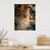 Ginger Maine Coon Weihnachten Poster (Küche)