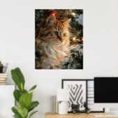 Ginger Maine Coon Weihnachten Poster (Heimbüro)