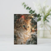 Ginger Maine Coon Weihnachten Postkarte (Stehend Vorderseite)