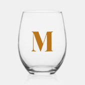 Ginger Modern Monogram Anfangsbuchstabe Weinglas Ohne Stiel (Vorderseite)