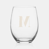 Ginger Modern Monogram Anfangsbuchstabe Weinglas Ohne Stiel (Rückseite)