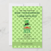 Ginger Mustache Sie grünes Bier Klee Einladung (Vorderseite)