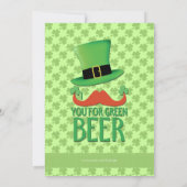 Ginger Mustache Sie grünes Bier Klee Einladung (Rückseite)