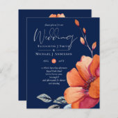 Ginger Navy Herbst Hochzeit im Herbst Einladung HA (Vorne/Hinten)