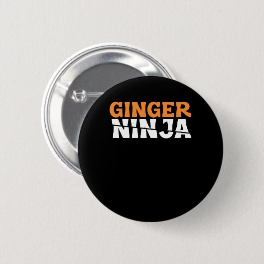 Ginger Ninja Redheads Red Hair Redhead Freckles Gi Button (Vorne & Hinten)