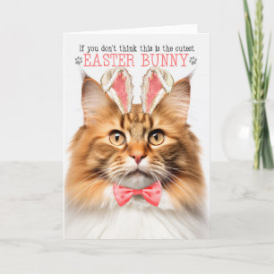 Ginger Norwegische Waldkatze Bunny Ears für Ostern Feiertagskarte