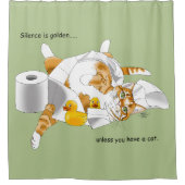 Ginger Orange Cat Funny Toilet Paper Duschvorhang (Vorderseite)