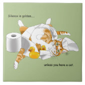 Ginger Orange Cat Funny Toilet Paper Fliese (Vorderseite)