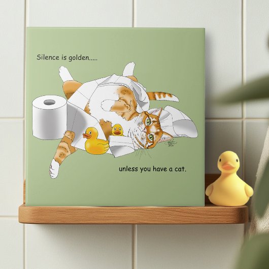 Ginger Orange Cat Funny Toilet Paper Fliese