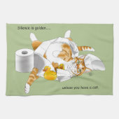 Ginger Orange Cat Funny Toilet Paper Geschirrtuch (Horizontal)