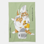 Ginger Orange Cat Funny Toilet Paper Geschirrtuch (Vertikal)