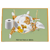 Ginger Orange Cat Funny Toilet Paper Große Geschenktüte (Vorderseite)