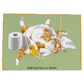 Ginger Orange Cat Funny Toilet Paper Große Geschenktüte (Rückseite)